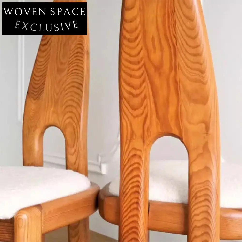 Plush Velvet High Back Dining Chair, Solid Wood Nordic Frame