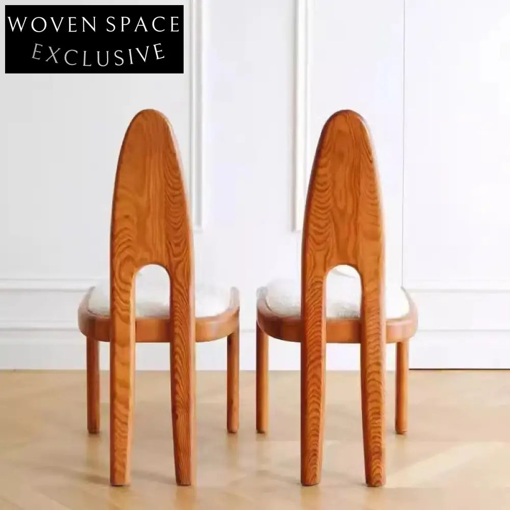 Plush Velvet High Back Dining Chair, Solid Wood Nordic Frame