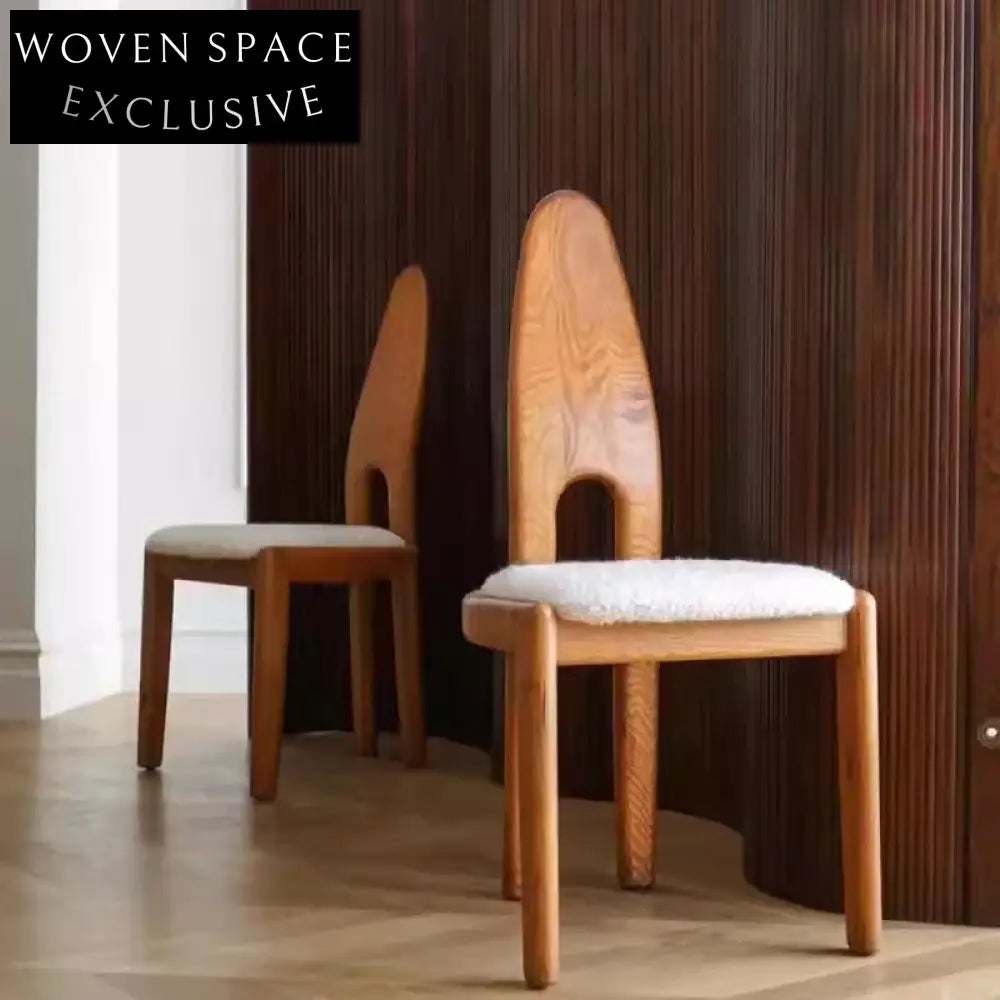 Plush Velvet High Back Dining Chair, Solid Wood Nordic Frame