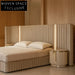 Plush Velvet King Bed Frame with Golden Metal Accents, Modern Luxury Design