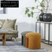 Plush Velvet Luxury Round Ottoman Stool, Modern Lamb Wool Accent Furniture