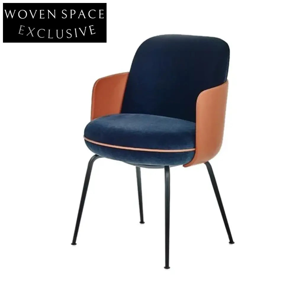 Plush Velvet Metal Dining Chair with French Style for Elegant Dining