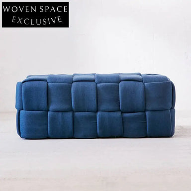 Plush Velvet Modern Cuboid Floor Ottoman Bench Stool for Living Room Entryway