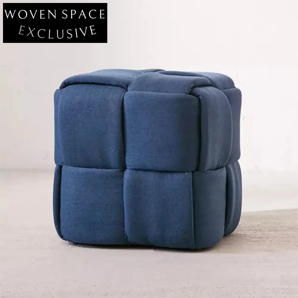 Plush Velvet Modern Cuboid Floor Ottoman Bench Stool for Living Room Entryway
