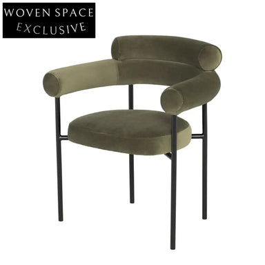 Plush Velvet Nordic Dining Chair with Sturdy Metal Base for Modern Homes