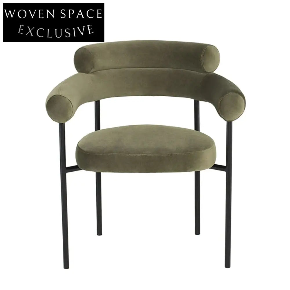 Plush Velvet Nordic Dining Chair with Sturdy Metal Base for Modern Homes