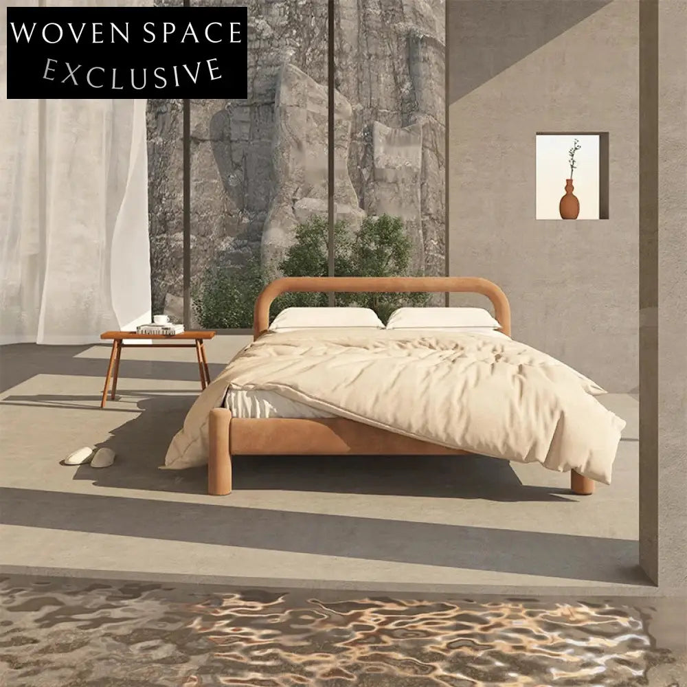 Plush Velvet Queen Size Upholstered Bed Frame with Modern Design