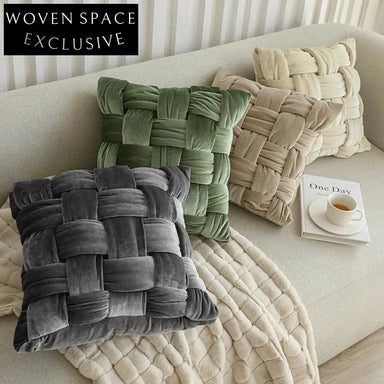 Plush Velvet Square Throw Pillow for Sofa Bed Couch Cushion