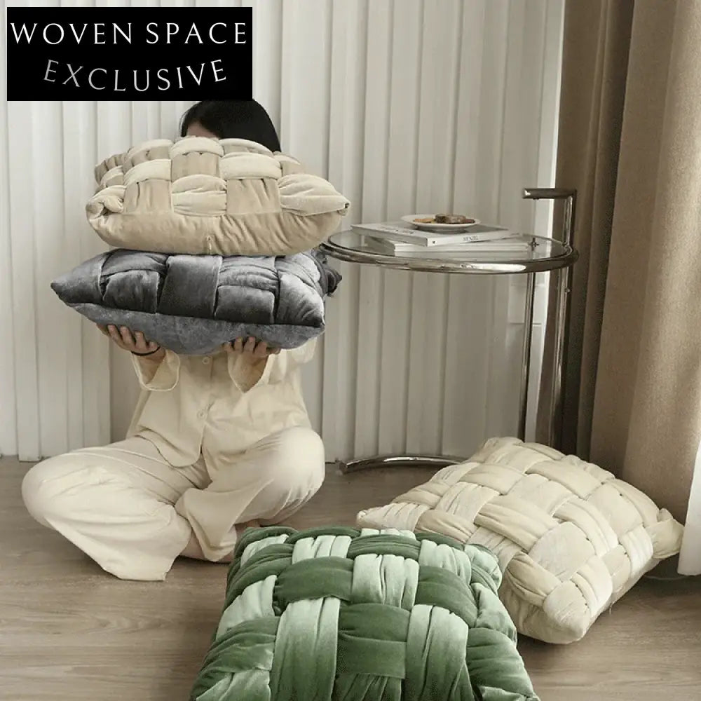 Plush Velvet Square Throw Pillow for Sofa Bed Couch Cushion