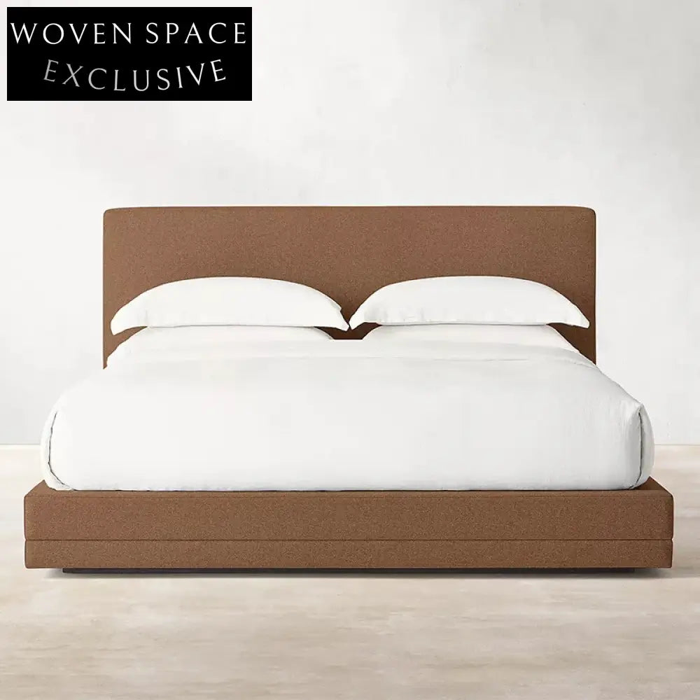 Plush Velvet Tufted High Headboard Modern Queen Size Platform Bed Frame