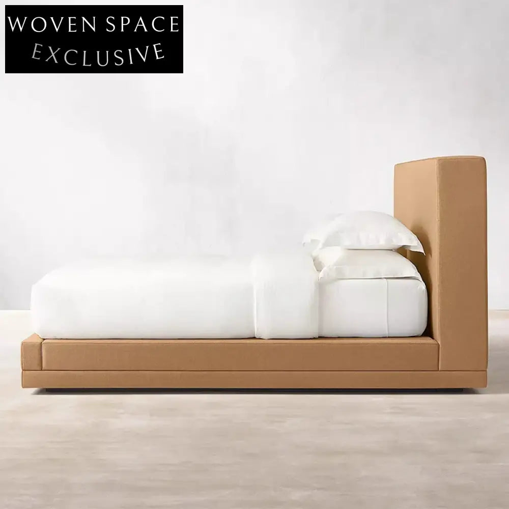 Plush Velvet Tufted High Headboard Modern Queen Size Platform Bed Frame