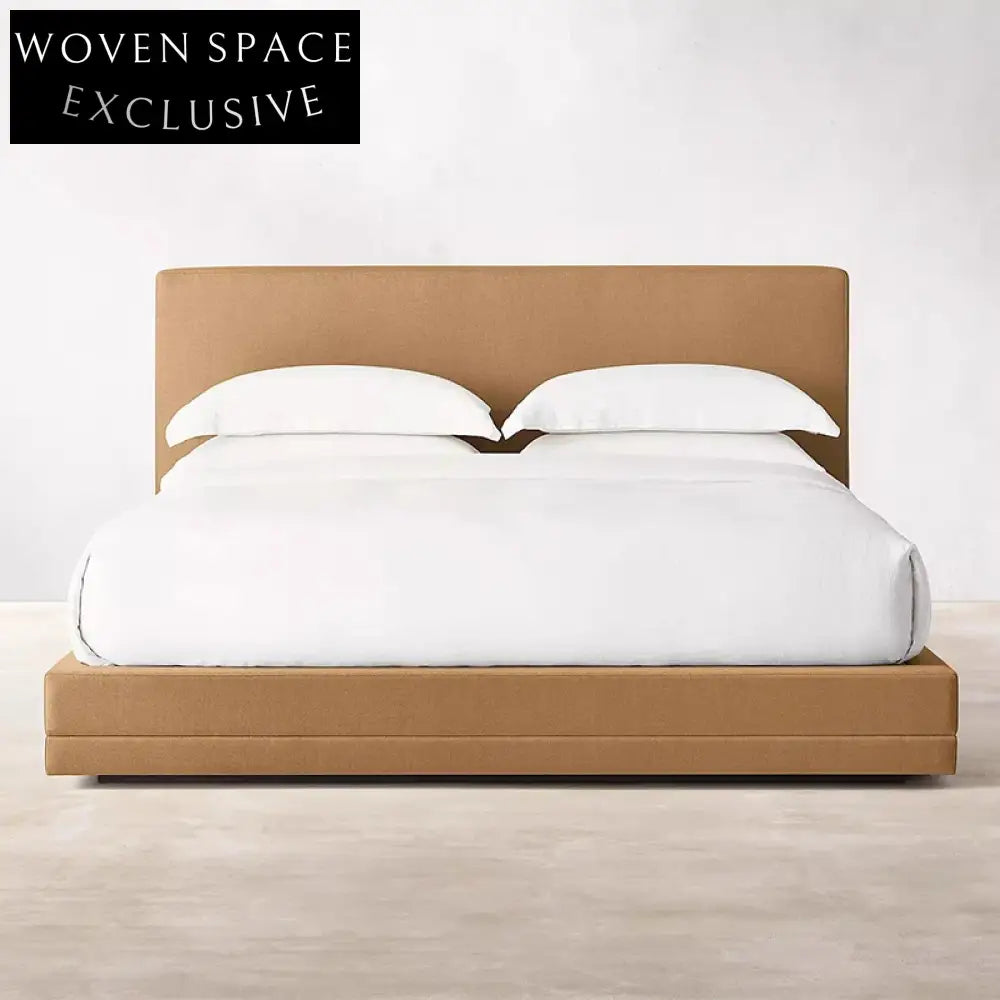 Plush Velvet Tufted High Headboard Modern Queen Size Platform Bed Frame