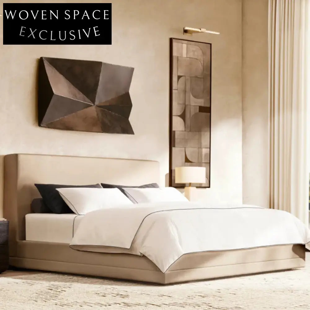 Plush Velvet Tufted High Headboard Modern Queen Size Platform Bed Frame