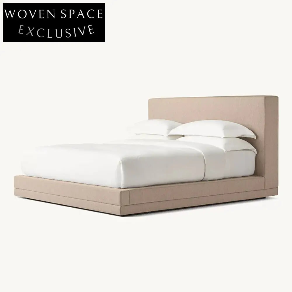 Plush Velvet Tufted High Headboard Modern Queen Size Platform Bed Frame