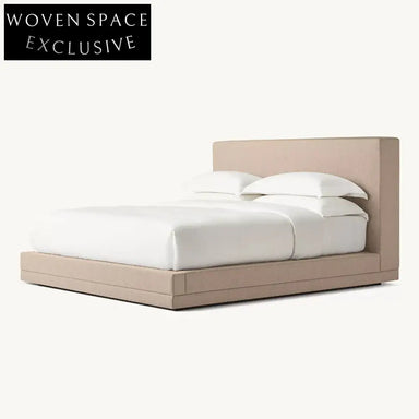 Plush Velvet Tufted High Headboard Modern Queen Size Platform Bed Frame