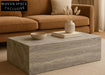 Elegant Tostone Grey Silver Travertine Coffee Table for Modern Living Spaces