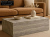 Elegant Tostone Grey Silver Travertine Coffee Table for Modern Living Spaces