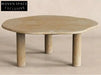 Elegant Oval Natural Travertine Coffee Table for Modern Living Room Decor