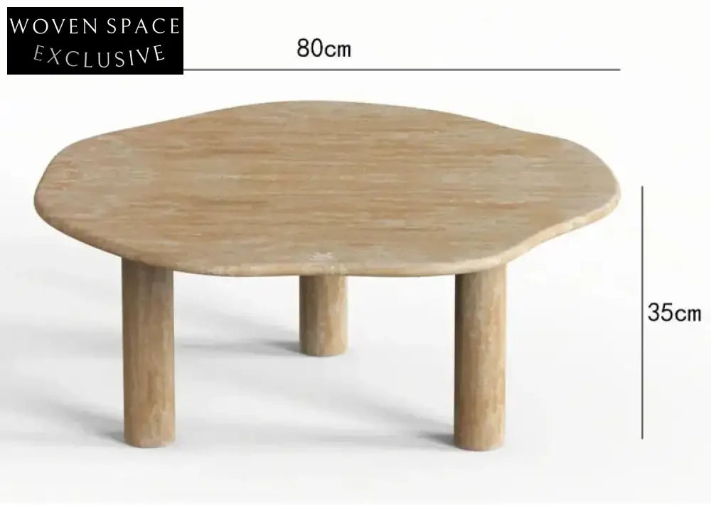 Elegant Oval Natural Travertine Coffee Table for Modern Living Room Decor