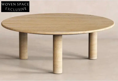 Luxurious Oval Natural Travertine Coffee Table for Contemporary Home Decor
