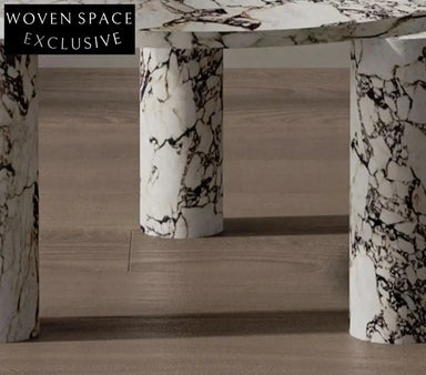 Polished Viola Marble Centerpiece Elegant Coffee Table