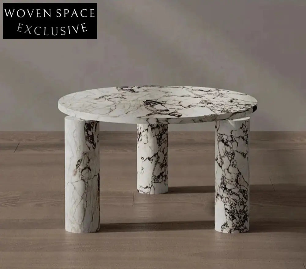 Polished Viola Marble Centerpiece Elegant Coffee Table