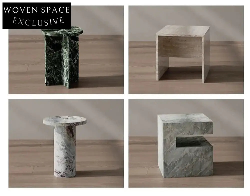 Polished Viola Marble Centerpiece Elegant Coffee Table