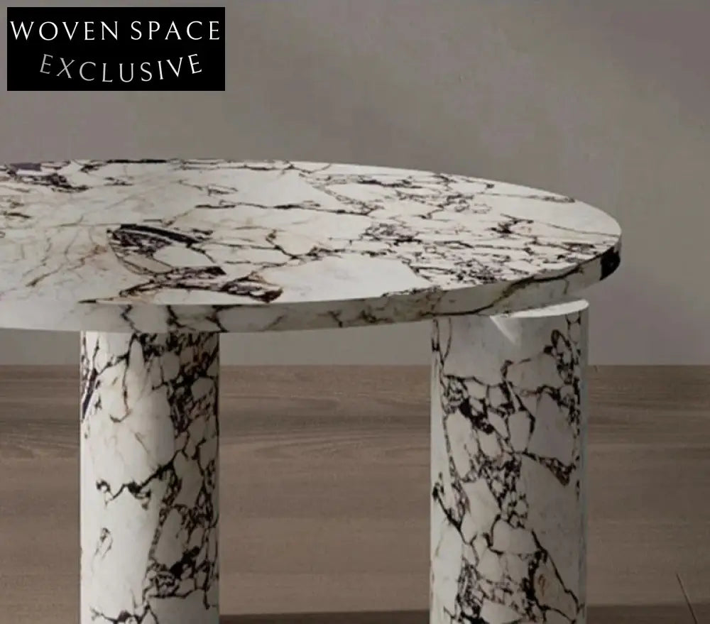 Polished Viola Marble Centerpiece Elegant Coffee Table