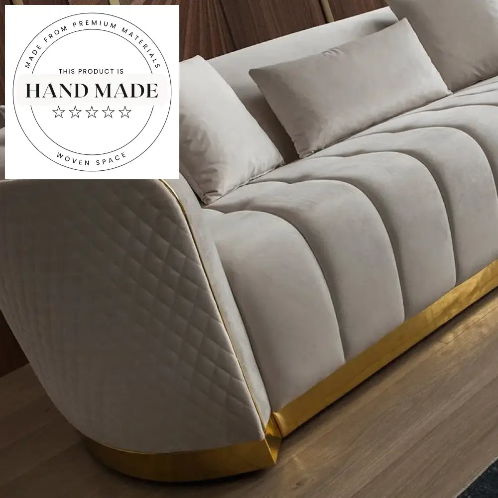 Postmodern Luxury Sectional Genuine Leather Villa Living Room Sofa