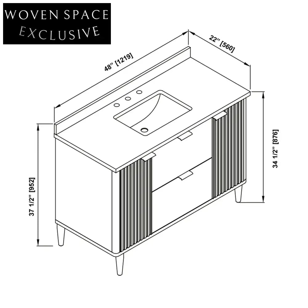 Premium 48-Inch Solid Hardwood Bathroom Vanity with Soft-Close Integrated Sink