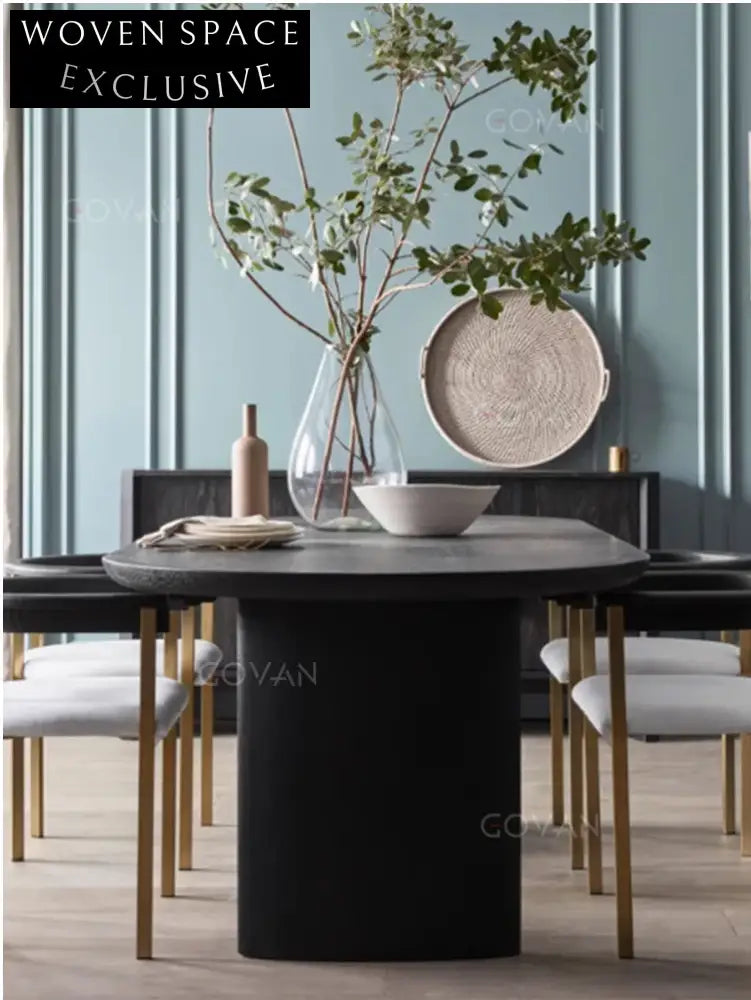 Premium Aged Solid Elm Wood Contemporary Eco-Friendly Dining Table