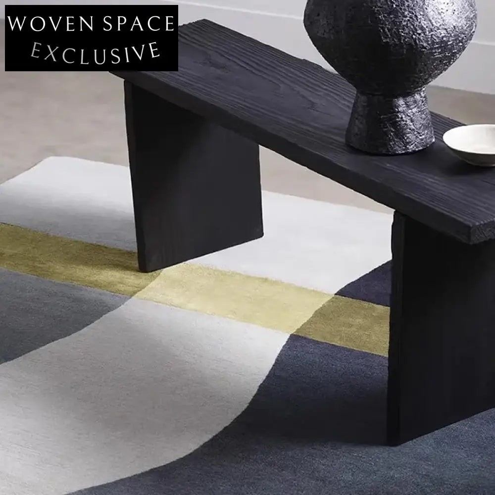 Premium Black French Style Polyester Area Rug for Living Room Bedroom Floor Carpet