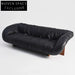 Premium Black Leather Sectional Sofa with Wooden Legs and Modular Design