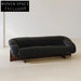 Premium Black Leather Sectional Sofa with Wooden Legs and Modular Design