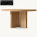 High-End Customizable Solid Oak Round Dining Table & Chair Set