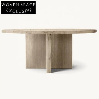 High-End Customizable Solid Oak Round Dining Table & Chair Set