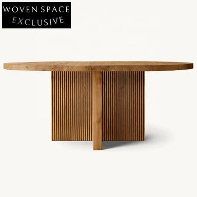 High-End Customizable Solid Oak Round Dining Table & Chair Set