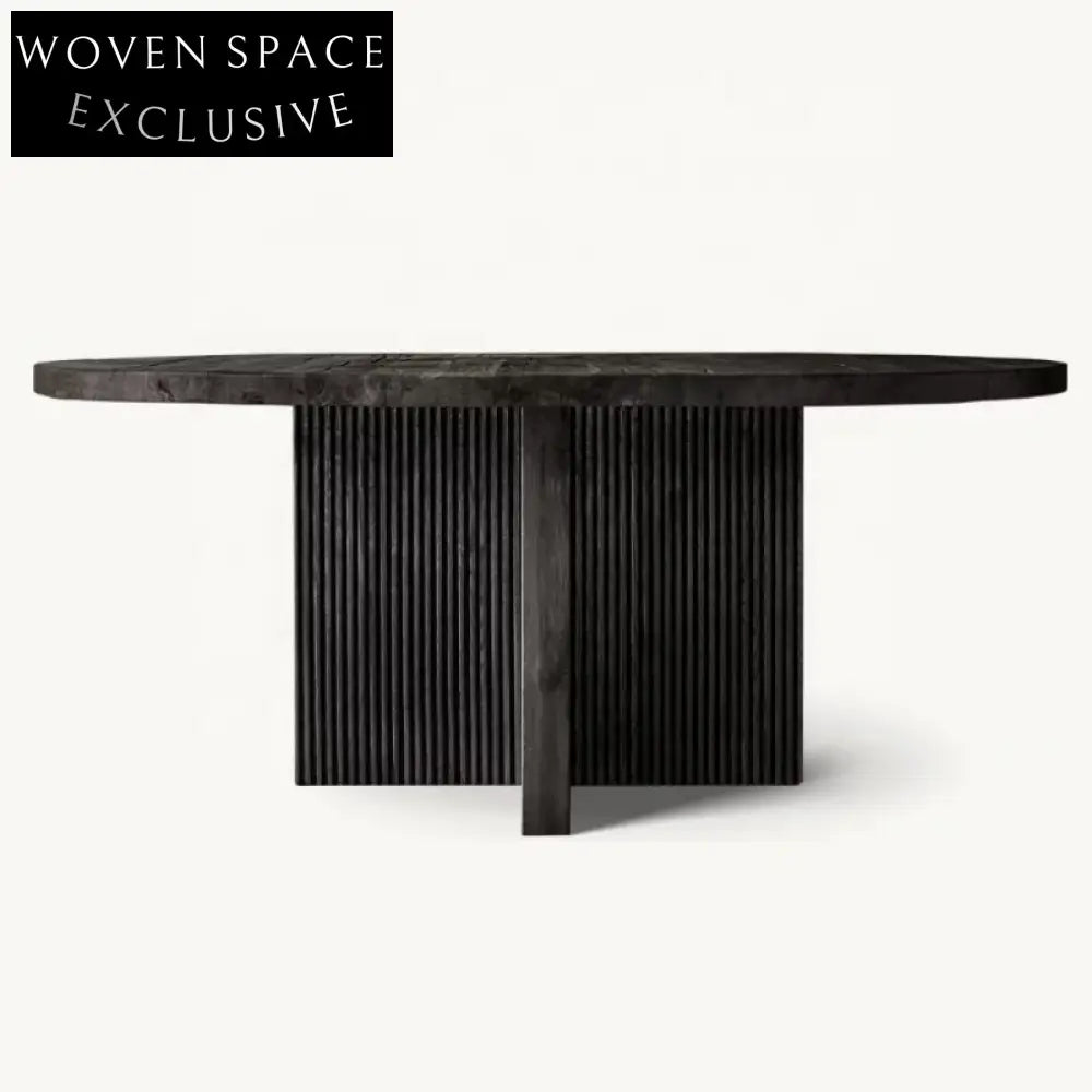 High-End Customizable Solid Oak Round Dining Table & Chair Set