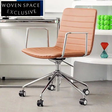 Premium Ergonomic Leather Office Chair with Adjustable Swivel Metal Base