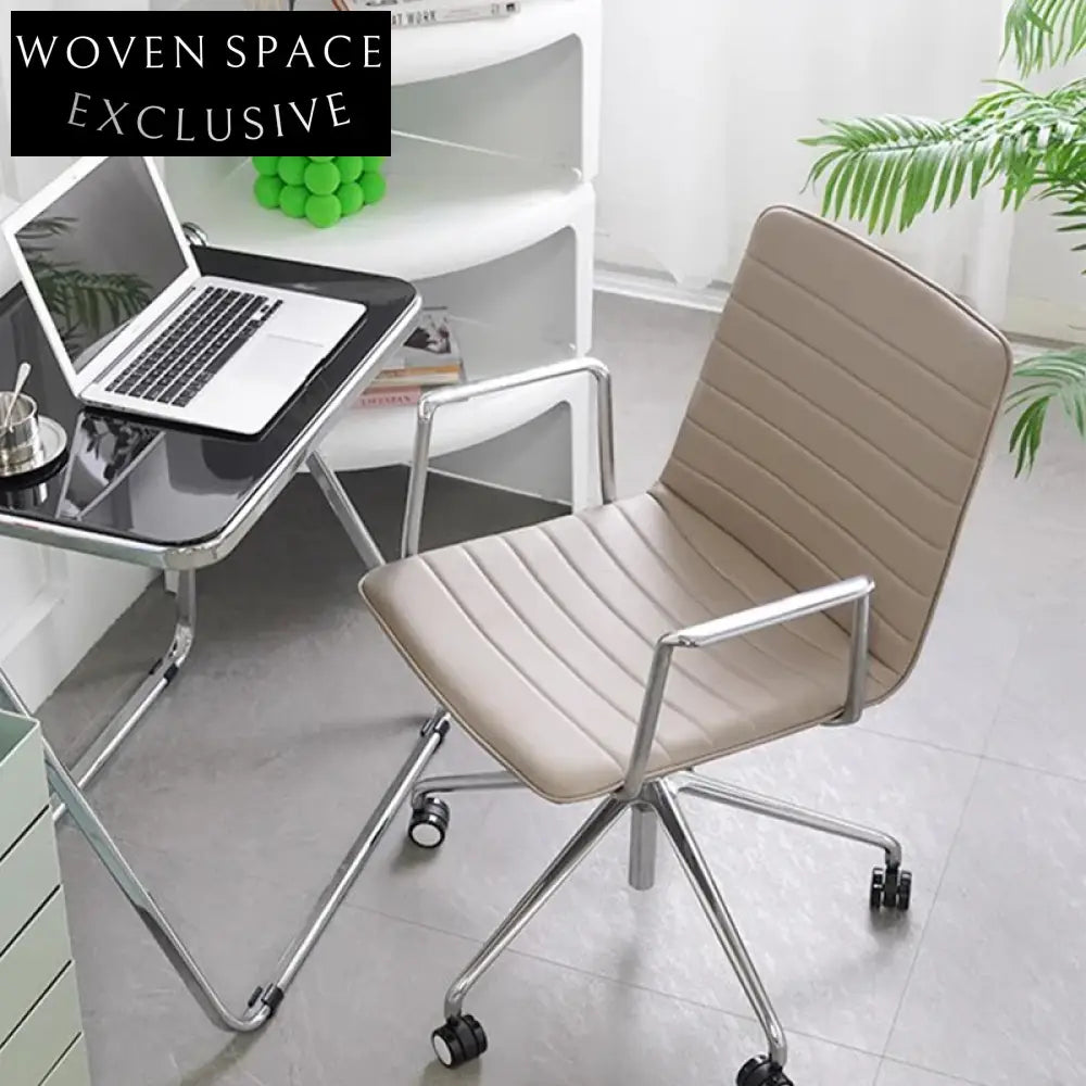 Premium Ergonomic Leather Office Chair with Adjustable Swivel Metal Base