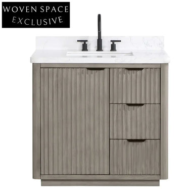 Premium Freestanding Solid Wood Bathroom Vanity with Cultured Marble Top