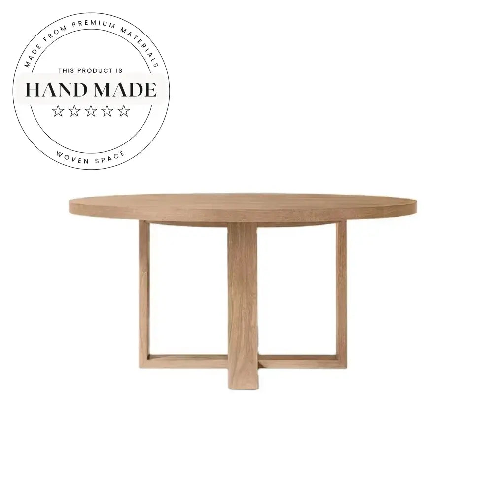 Premium French Contemporary Natural Oak 6 Seater Round Dining Table