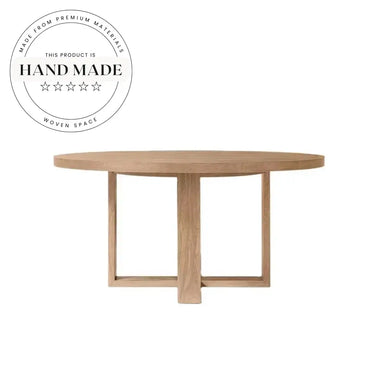 Premium French Contemporary Natural Oak 6 Seater Round Dining Table