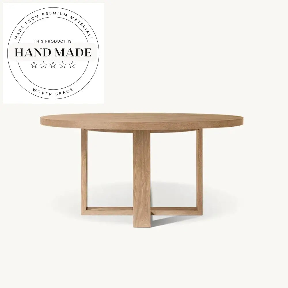 Premium French Contemporary Natural Oak 6 Seater Round Dining Table