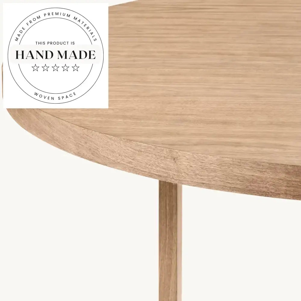 Premium French Contemporary Natural Oak 6 Seater Round Dining Table