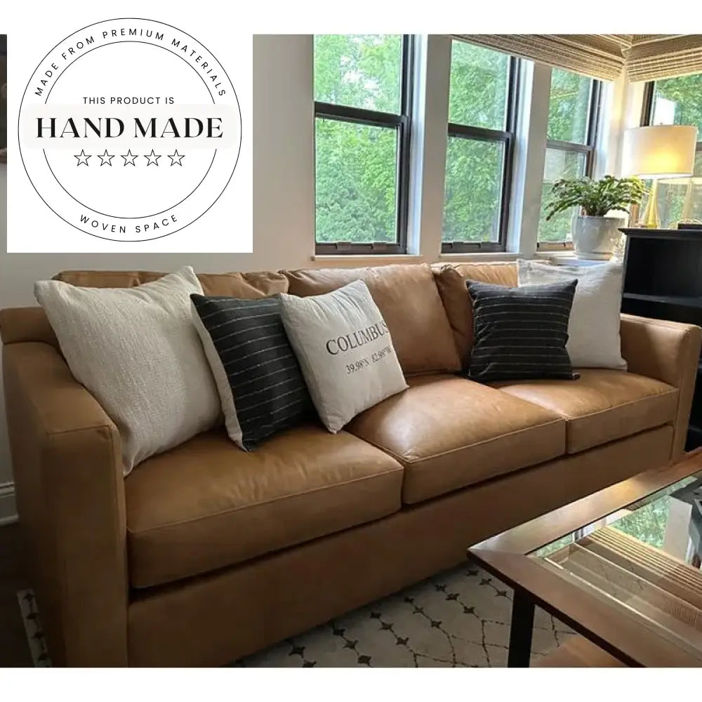 Premium Industrial Oil Wax Genuine Leather Vintage Seater Sectional Sofa