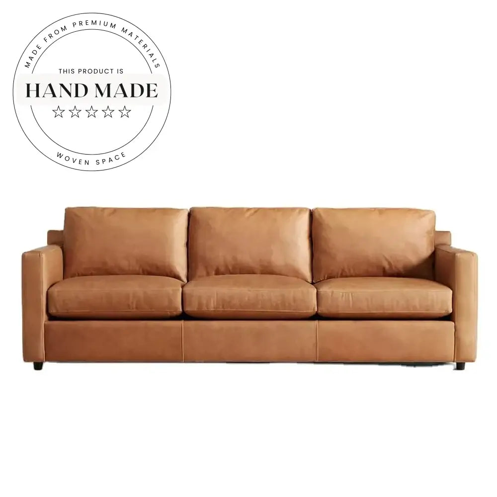 Premium Industrial Oil Wax Genuine Leather Vintage Seater Sectional Sofa