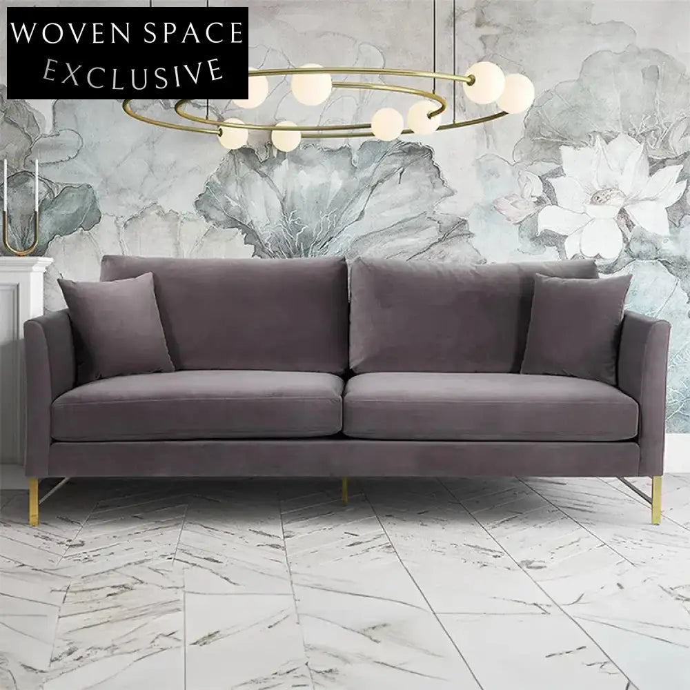 Premium Italian Fabric Sectional Sofa, Solid Wood Frame, Steel Legs