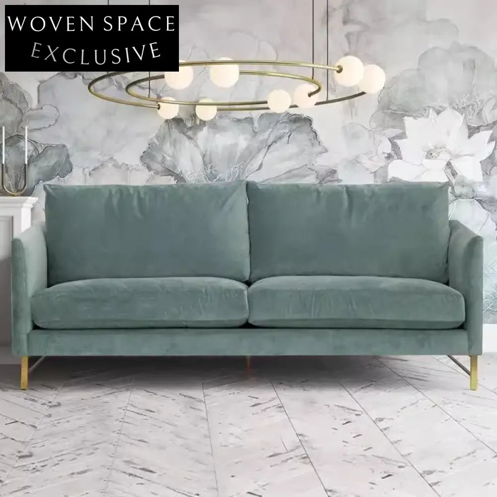 Premium Italian Fabric Sectional Sofa, Solid Wood Frame, Steel Legs