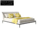Premium Italy Leather Upholstered Bed Frame with High Headboard Minimalist Design